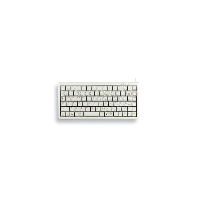 CHERRY G84-4100 COMPACT KEYBOARD Clavier filaire miniature, USB/PS2, gris clair, AZERTY - FR