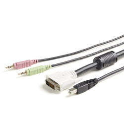 StarTech.com Câble KVM de 1.80m USB DVI 4 en 1 avec Prises Audio et Micro