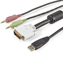 StarTech.com Câble KVM de 1.80m USB DVI 4 en 1 avec Prises Audio et Micro