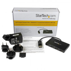 StarTech.com Répartiteur DisplayPort 1.2 à 4 ports, Adaptateur Multi-Moniteur DisplayPort vers 4x DP, Hub MST pour Ordinateur