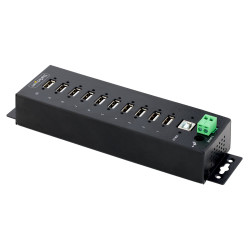 StarTech.com Hub USB 2.0 10 ports Industriel - Hub USB Robuste avec Protection ESD Niveau 4 - Hub USB-A Montable sur Mur/Bureau