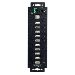 StarTech.com Hub USB 2.0 10 ports Industriel - Hub USB Robuste avec Protection ESD Niveau 4 - Hub USB-A Montable sur Mur/Bureau