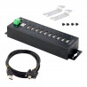 StarTech.com Hub USB 2.0 10 ports Industriel - Hub USB Robuste avec Protection ESD Niveau 4 - Hub USB-A Montable sur Mur/Bureau