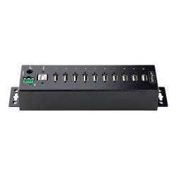 StarTech.com Hub USB 2.0 10 ports Industriel - Hub USB Robuste avec Protection ESD Niveau 4 - Hub USB-A Montable sur Mur/Bureau