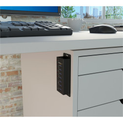StarTech.com Hub USB 3.0 (5Gbps) Alimenté de 4 ports avec Station de Recharge de 3 ports USB (2 x 1A, 1 x 2A) - Fixation Mural