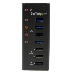 StarTech.com Hub USB 3.0 (5Gbps) Alimenté de 4 ports avec Station de Recharge de 3 ports USB (2 x 1A, 1 x 2A) - Fixation Mural