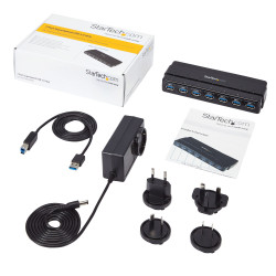 StarTech.com Hub SuperSpeed USB 3.0 avec 7 ports - 5Gbps - Concentrateur USB 3.0 avec adaptateur d'alimentation