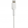 StarTech.com Câble USB-A vers Lightning Blanc Robuste 30cm - Câble de Charge/Synchronisation de Type A vers Lightning en Fibr