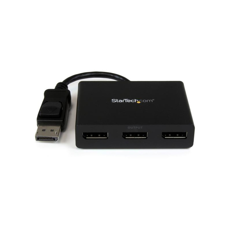 StarTech.com Répartiteur DisplayPort 1.2 à 3 ports, Adaptateur Multi-Moniteur DisplayPort vers 3x DP, Hub MST Double pour Ord