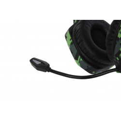 SureFire Skirmish Casque Avec fil Arceau Jouer USB Type-A Noir, Camouflage, Vert