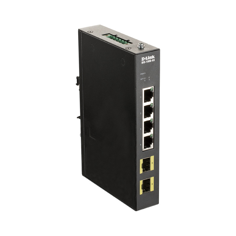 D-Link DIS-100G-6S commutateur réseau Non-géré Gigabit Ethernet (10/100/1000) DIN rail Noir