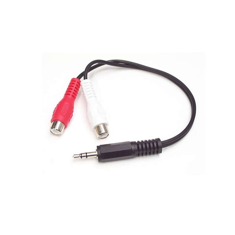 StarTech.com Câble Adaptateur Audio Mini-Jack 3.5mm Mâle vers 2x RCA / Cinch Femelle - 15 cm
