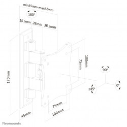 Neomounts FPMA-W810BLACK Support d'écran mural 10-27" - orientable