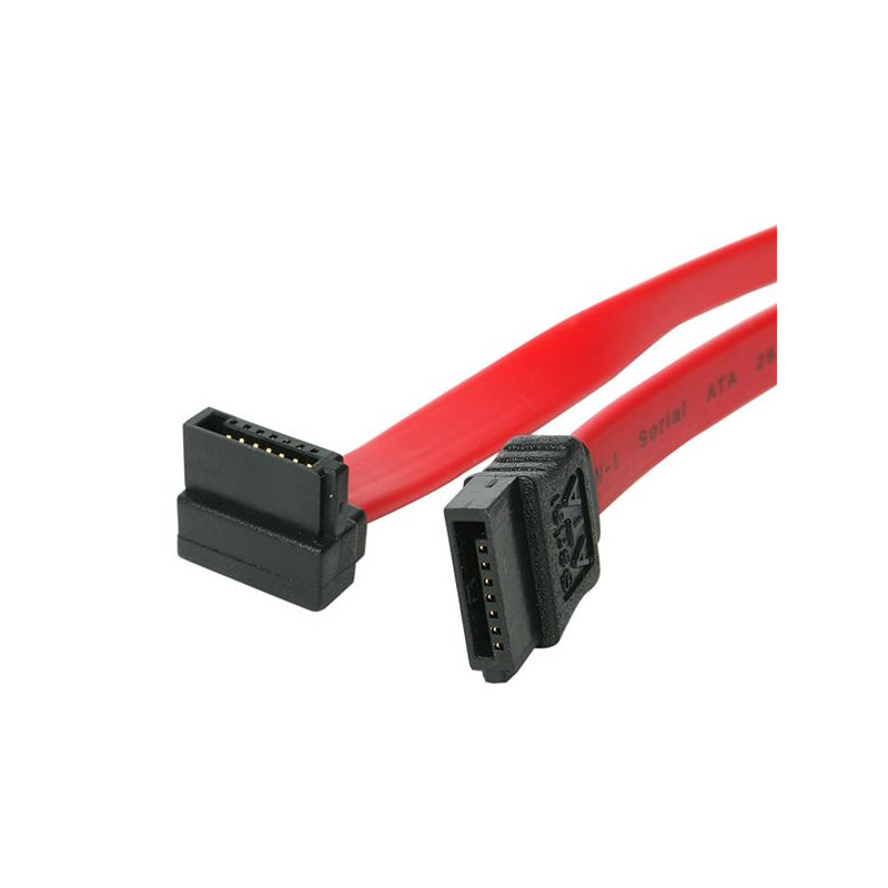 StarTech.com Câble SATA Serial ATA - 46 cm - 18 pouces - Rouge - 1 Connecteur Angle Droit Coudé