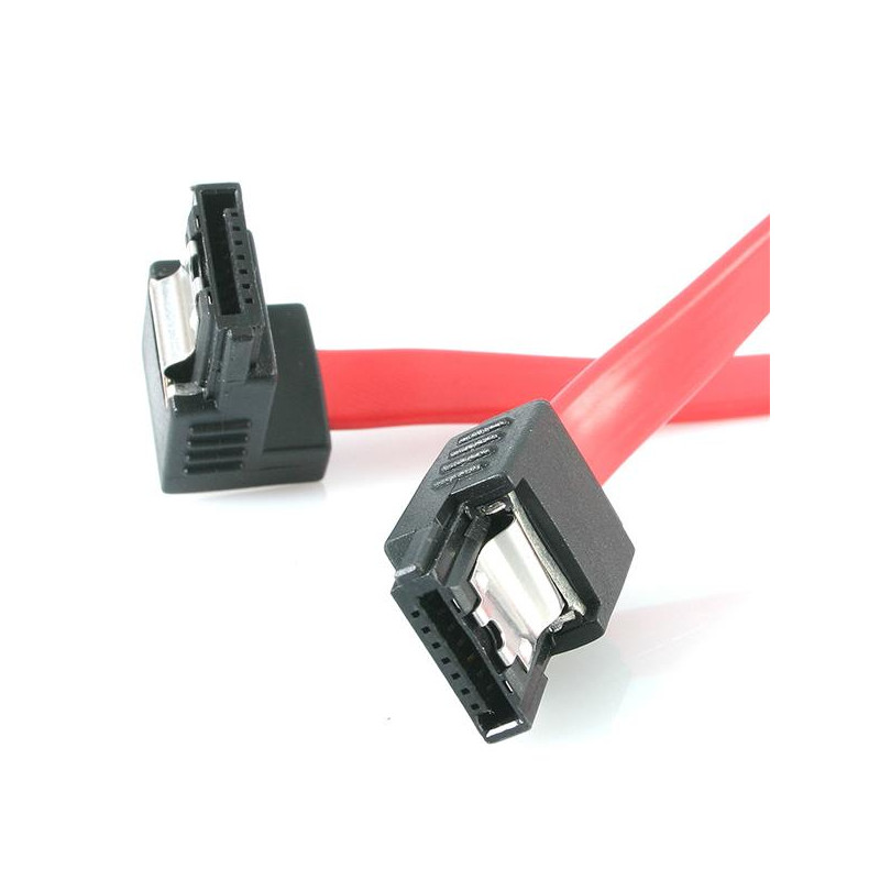 StarTech.com 12" latching sata cable - 1 Right Angle M/M câble SATA 0,3 m Rouge