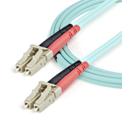 StarTech.com Câble Fibre Optique Multimode 1m LC/UPC à LC/UPC OM3, Fibre Zipcord Full Duplex 50/125µm, Réseaux 100G, LOMMF/