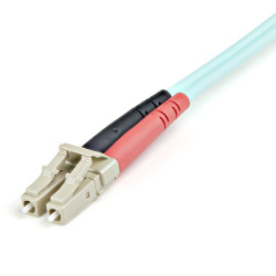 StarTech.com Câble Fibre Optique Multimode 1m LC/UPC à LC/UPC OM3, Fibre Zipcord Full Duplex 50/125µm, Réseaux 100G, LOMMF/