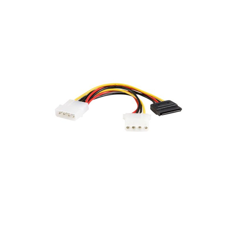 StarTech.com 6in LP4 - LP4 SATA Power Y Cable Adapter Multicolore 0,15 m