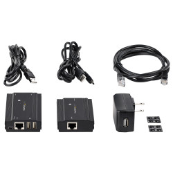 StarTech.com Hub USB 2.0 sur Câble Ethernet CAT5e/CAT6 Unique (RJ45) - 4 Ports - 100m - Concentrateur Extension USB - Boitier 