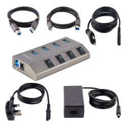 StarTech.com Hub USB-C avec Auto-Alimenté à 4 Ports - Hub USB Type C vers USB-A pour PC de Bureau/Portable - Hub USB 3.0 5Gbp