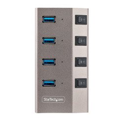 StarTech.com Hub USB-C avec Auto-Alimenté à 4 Ports - Hub USB Type C vers USB-A pour PC de Bureau/Portable - Hub USB 3.0 5Gbp