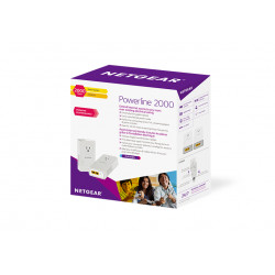 NETGEAR PLP2000-100FRS Adaptateur réseau CPL 2000 Mbit/s Ethernet/LAN Blanc 2 pièce(s)