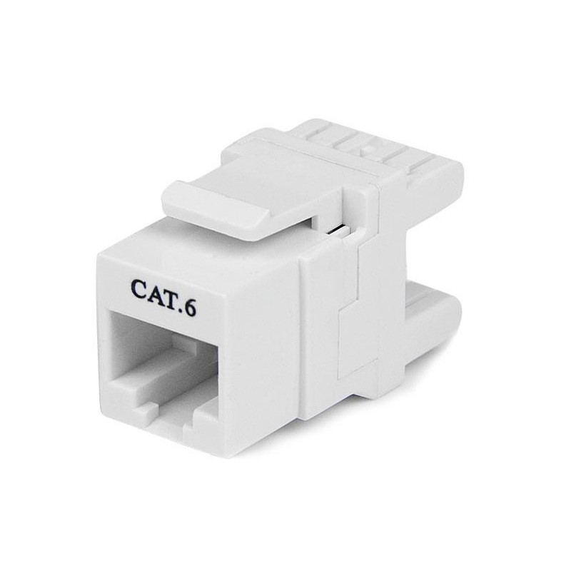 StarTech.com Jack de type Keystone Cat6 à 180° - Jack mural blanc RJ45 Ethernet Cat6 - Type 110