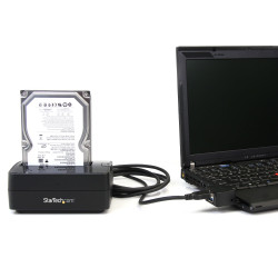 StarTech.com Station d'Accueil pour Disque Dur USB 3.0 à SATA à Baie Unique, Dock pour HDD USB 3.0 (5 Gbps), Docking Station 