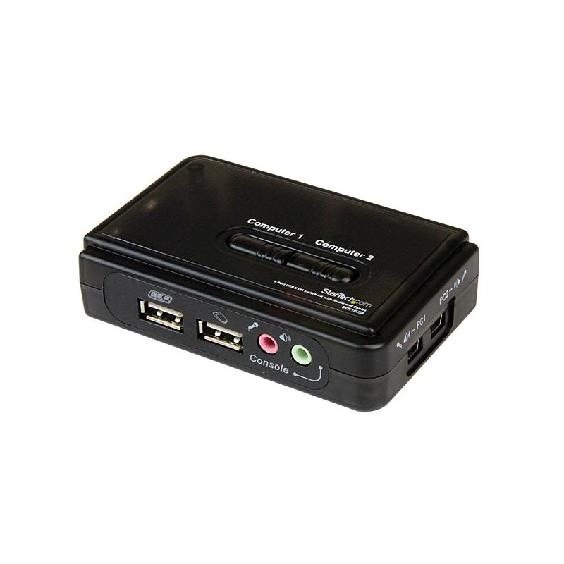StarTech.com Kit commutateur KVM USB VGA à 2 ports avec audio et câbles - Switch KVM - Noir