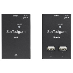 StarTech.com Prolongateur USB 2.0 4 Ports - Extendeur USB sur Cat5/Cat6 Jusqu'à 40m - Prolongateur Compact USB 2.0 sur Etherne
