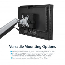 StarTech.com Support VESA pour Client Léger (jusqu'à 5kg) - Montage sous Bureau / Derrière Écran pour mini PC