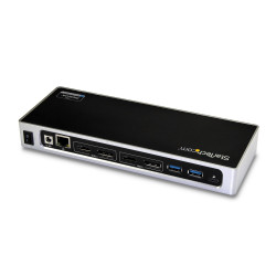 StarTech.com Station d'Accueil Double Écran 4K60Hz DisplayPort et HDMI - Dock USB-C et USB-A - Dock USB 3.0 pour PC Portables 