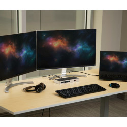 StarTech.com Station d'Accueil Double Écran 4K60Hz DisplayPort et HDMI - Dock USB-C et USB-A - Dock USB 3.0 pour PC Portables 