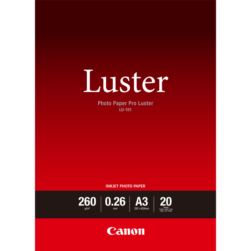 Canon Papier Photo Professionnel Lustré LU-101 A3 - 20 feuilles