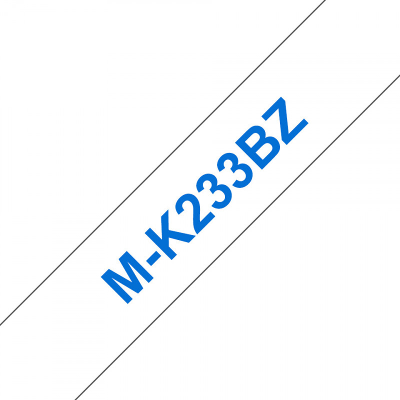 Brother M-K233BZ - Cassette à ruban pour étiqueteuse originale – Bleu sur blanc, 12 mm de large