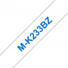 Brother M-K233BZ - Cassette à ruban pour étiqueteuse originale – Bleu sur blanc, 12 mm de large