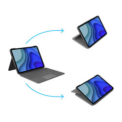 Logitech Folio Touch Gris Smart Connector QWERTZ Allemand