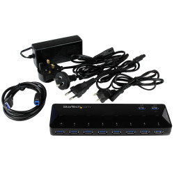 StarTech.com Concentrateur USB 3.0 (5Gbps) 10 ports avec Ports de Charge et de Synchronisation - 8 x USB-A, 2 x USB-A ports de 