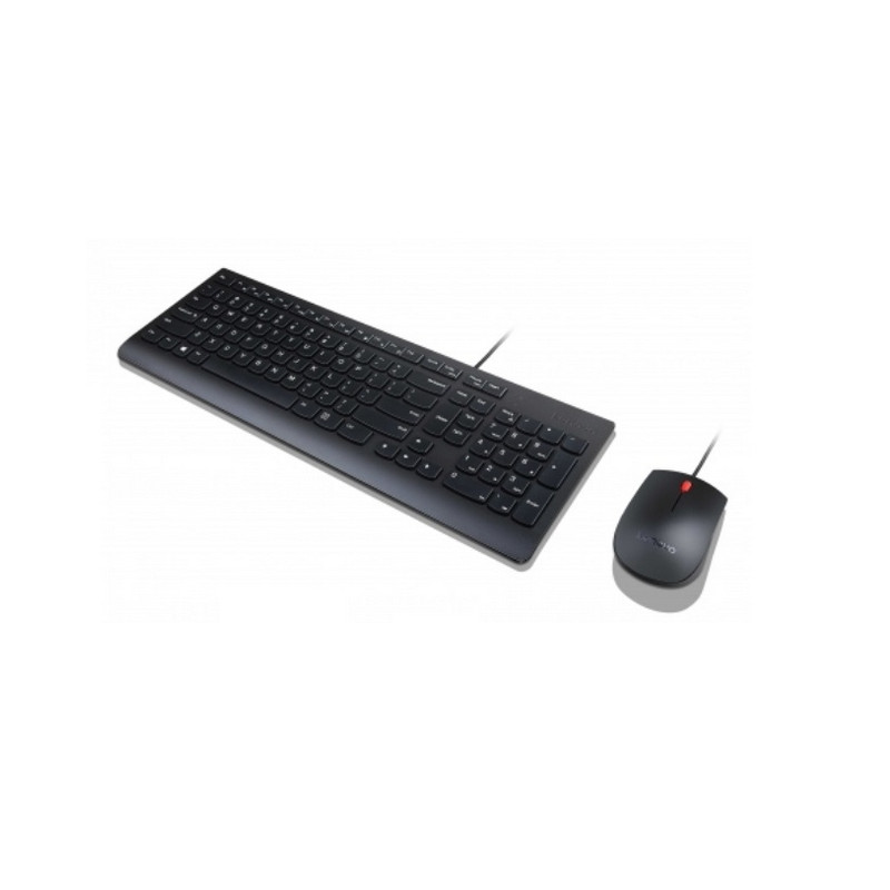 Lenovo Essential clavier Souris incluse Universel USB Belge, Anglais Noir