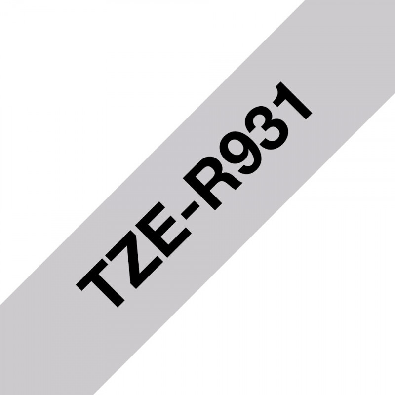 Brother TZE-R931 ruban d'étiquette Noir sur argent
