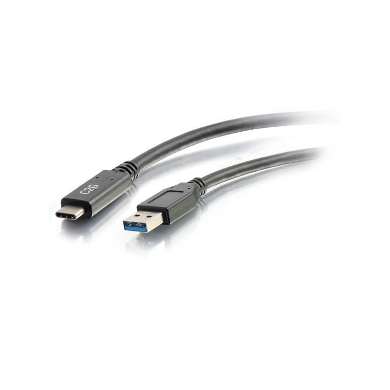 C2G Câble USB-C® vers USB-A SuperSpeed USB 5 Gbits/s M/M de 0,9 m - Noir