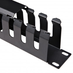 StarTech.com Panneau de Gestion de Câbles pour Rack 1U à Goulotte Horizontale avec Couvercle - Goulotte de Câbles pour Rack 