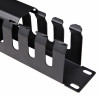 StarTech.com Panneau de Gestion de Câbles pour Rack 1U à Goulotte Horizontale avec Couvercle - Goulotte de Câbles pour Rack 