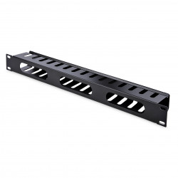 StarTech.com Panneau de Gestion de Câbles pour Rack 1U à Goulotte Horizontale avec Couvercle - Goulotte de Câbles pour Rack 