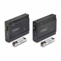 StarTech.com Extendeur KVM DisplayPort sur Fibre Optique, 4K 60Hz, Kit d'Extension de Console, Jusqu'à 300m (Multi-Mode) avec 