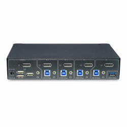 StarTech.com Switch KVM DisplayPort 4 Ports, Moniteur Unique 4K 60Hz, 6 Ports USB, Commutation par Touche de Raccourci et Bouto