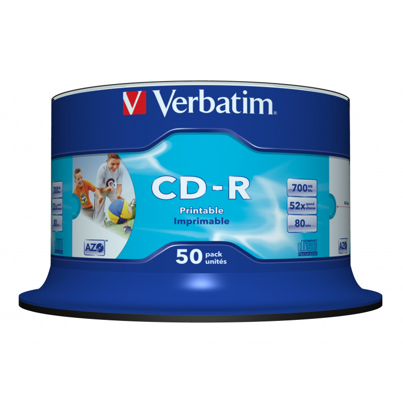 Verbatim CD-R AZO Wide Inkjet Printable no ID 700 Mo 50 pièce(s)