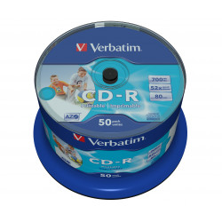 Verbatim CD-R AZO Wide Inkjet Printable no ID 700 Mo 50 pièce(s)