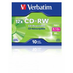Verbatim CD-RW 12x 700 Mo 10 pièce(s)