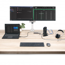 StarTech.com Station d'Accueil pour Ordinateur Portable USB 3.0 à Double Écran avec HDMI et DVI/VGA, Hub USB-A 6x, GbE, Audio